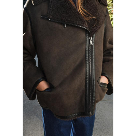 Zara Double Faced Jacket ZW Collection Size L NWT - Picture 3 of 10